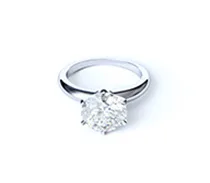 A diamond engagement ring in a silver setting